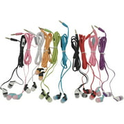 JustJamz Kidz 2.0 Color Call with Mic Stereo Earbud Headphones Mixed Colors - 10 Pack
