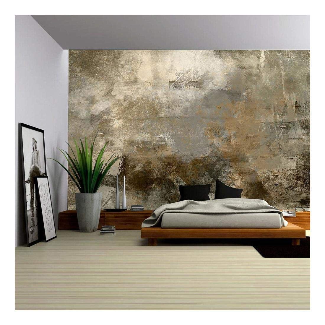 Monochrome Village and Tree Wall Wallpaper Peel and Stick Mural Poster Classic Art Living Room Bedroom Self Adhesive Wall Poster