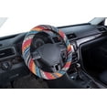 thumbnail image 2 of Auto Drive 1 -Piece Boho Car Steering Wheel Cover  Heavy Duty Polyester, Colorful - Universal Fit, 23SWC163, 2 of 5