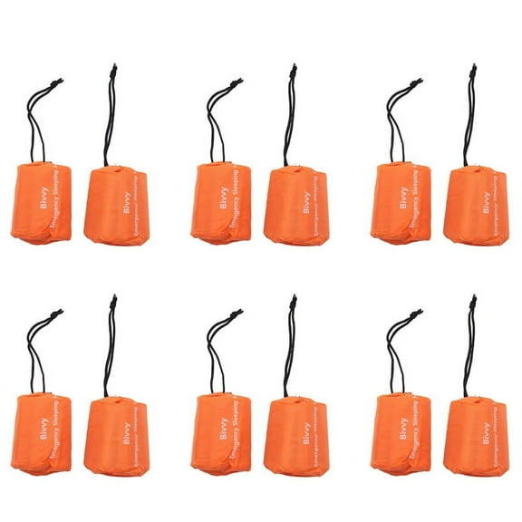 12-Pack Emergency Sleeping Bag Thermal Waterproof Survival Blanket for Outdoor Camping Hiking