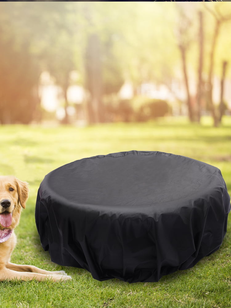 Eteslot Foldable Pool Cover Round Pool Cover Kids Bathing Tub Above Ground Lawn Swimming Pool Cover Pet Dog Pool Cover Accessories Waterproof & Sunshine-Proof 