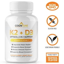 Cognitune Vitamin D3 5000 IU with Vitamin K2 MK7, Immune Support, Heart and Bone Health, 60 Capsules