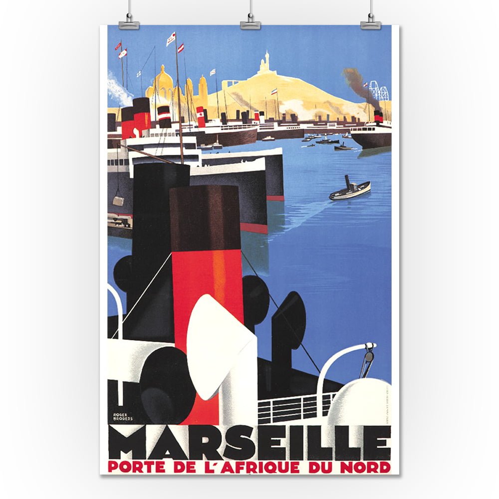 Ungdom om lindre Marseille - Porte de l'Afrique du Nord Vintage Poster (artist: Broders,  Roger) France c. 1929 (9x12 Art Print, Wall Decor Travel Poster) -  Walmart.com