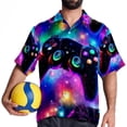 thumbnail image 4 of Game Controller Men's Short Sleeve Hawaiian Poplin Shirt - Casual Printed Button Down Summer Beach Shirt for Men, 4 of 6