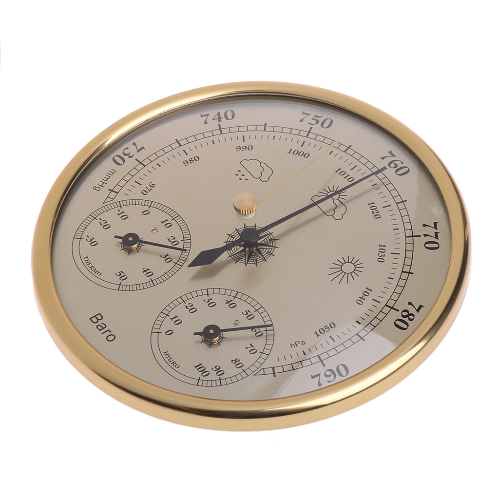 RUZYY Wall Mounted Household Barometer Thermometer Hygrometer Weather Station Hanging 