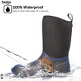 thumbnail image 3 of SMILIN Women's Rubber Garden Boots, Waterproof Insulated Rain Boots, Mid Height for Muck Mud Working Outdoor, Black, Size 7, 3 of 9