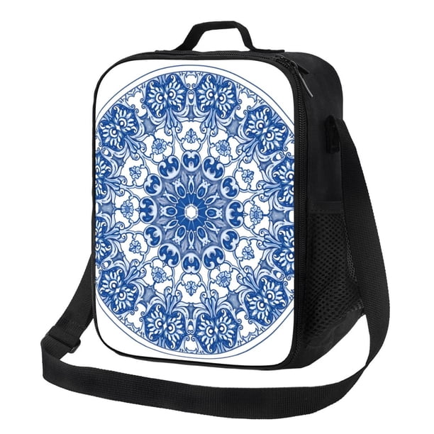 Disketp Blue Watercolor Bolsa Térmica Estampada para Almuerzo, Lonchera para Hombres y Mujeres Adultos