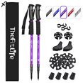 thumbnail image 2 of TheFitLife Bâtons de Randonnée Nordiques - 2 Packs avec Antichoc et Système de Verrouillage Rapide, Télescopique, Pliable, Ultraléger pour la Randonnée, le Camping, l'Alpinisme, la Randonnée, la Marche, le Trekking (Violet), 2 of 10