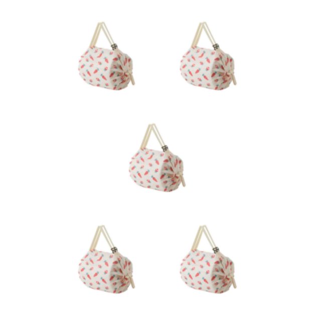 Thinsony Sacs de Rangement Pliables Peu Encombrants Articles Organisés en Déplacement Sac de Courses Réutilisable en Polyester pour Voyage Sac de Plage Sac à Main Carotte 5Set