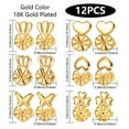 thumbnail image 2 of 6 Pairs Earring Backs for Heavy Earrings, 14K Gold Plated Earring Lifters for Droopy Ears, Hypoallergenic Adjustable Heart Earring Backs, 2 of 8