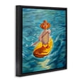 thumbnail image 2 of Stupell Industries Eclectic The Paddler Duck with Straw Hat Black Floating Frame Canvas Art, 18 x 18, by Lucia Heffernan, 2 of 8
