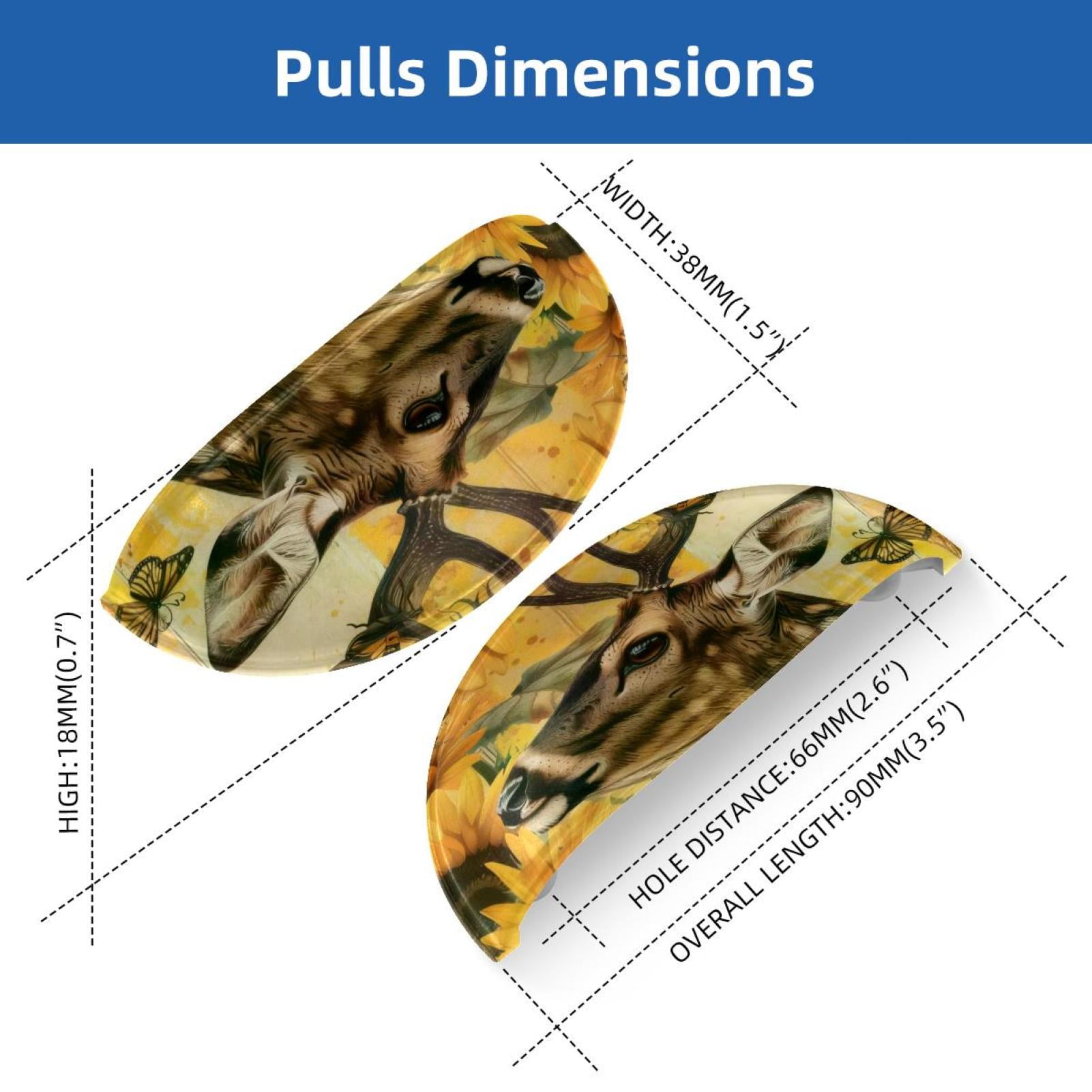 PhooArto 6 Pcs Cup Drawer Pulls, Sunflower Butterfly Deer Vintage Shell Shape Handles Cabinet Knobs for Dresser Cupboard Closet Wardrobe with Screws