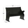 thumbnail image 4 of DecMode Wood Storage Bench with Scrolled Armrests, Black, 4 of 15