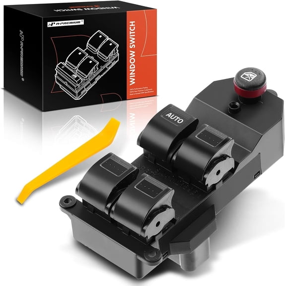 A-Premium Front Driver Side Master Power Window Switch - Compatible with Honda Civic 2001-2005 (4-Door Sedan), Honda CR-V CRV 2002-2006 - Replaces Part# 35750-S5A-305ZA, 35750-S9A-305, Front Left LH