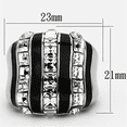 thumbnail image 2 of Luxe Jewelry Designs Black Stainless Steel Women's Ring with Top Grade Crystals - Size 5 (Pack of 2), 2 of 4
