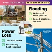 Heavens Harvest 25 Year Family Survival Food Kit + Waterproof Bucket, Emergency Freeze Dried Food Supply (60 servings)
