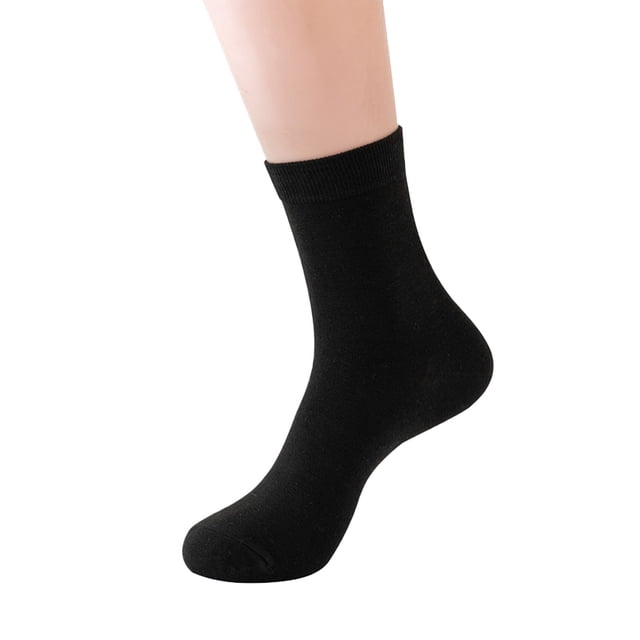 XIAQUJ Winter Solid Color Brushed Thick Socks Plush Warm Socks Home Socks Black One Size