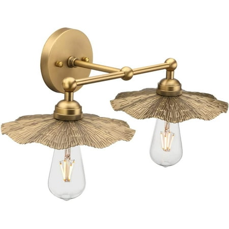

HPJNB Vintage Metal Wall Sconce Brass Finished Flower Shape Split Design Wall Lamp Fixture Decor Art Wall Light Hardwired Farmhouse Lighting for Living Room Hallway Bedside