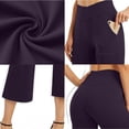thumbnail image 4 of Yubnlvae High Waist Yoga Leggings with Pockets - Women's Comfy Wide Leg Workout Pants (Stretchy, Gym to Lounge) Purple M, 4 of 7