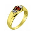 thumbnail image 4 of Rylos 14K Yellow Gold Classic 6X4MM Oval Garnet & Diamond Ring - Birthstone Jewelry for Men -Size 8, 4 of 7