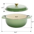 thumbnail image 2 of 6QT Enameled Cast Iron Dutch Oven with Upgraded Textured Handles, Heavy-Duty Cookware, Nonstick Cookware for Baking, Stewing, Braising and Roasting, Green, 2 of 9