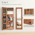 thumbnail image 6 of Holiday LED Jewelry Cabinet – Solid Wood Full-Length Mirror Armoire, Lockable Wall-Mounted Organizer for Christmasc, 6 of 9