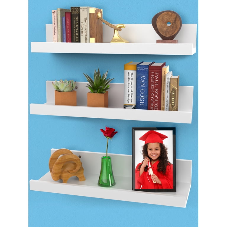 Icona Bay Floating Shelves, White Set of 3 Mixed Sizes photo 1