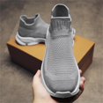 thumbnail image 4 of NOKIO Mens Walking Shoes Breathable Knit S𝗅ip On Sneakers Lightweight Casual Athlet𝗂c Fitness Shoes Comfortable Casual Running Shoes Fashion High Top Sport Sock Shoes for Back to College, 4 of 6