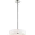thumbnail image 4 of 4 Light Brushed Nickel Chandelier with Hand Crafted Off White Fabric Hardback Shade, 4 of 7