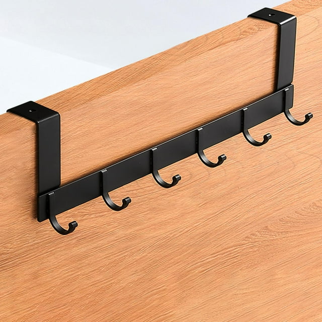 Colgador de puerta Perfecl Corto Negro 6 ganchos