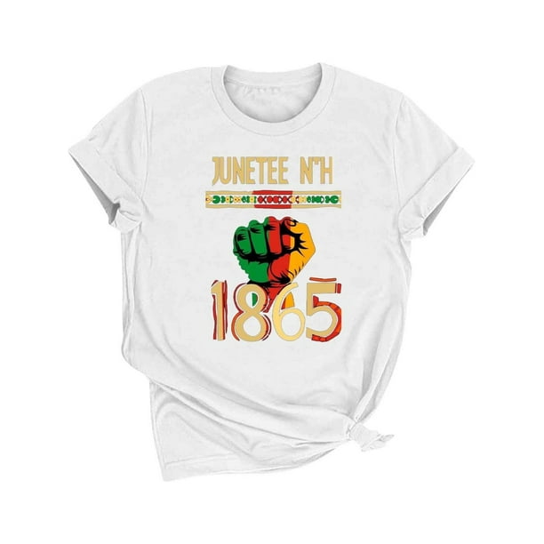 Womens Juneteenth Shirts 1865 Black Freedom Tee Tops Short Sleeve Blouses African American Tshirts TEE