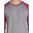 thumbnail image 4 of George Men's and Big Men’s Raglan Crewneck Tee with Long Sleeves, Sizes S-3XL, 4 of 6