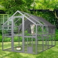 thumbnail image 2 of Pefilos 110" Outdoor Cat House Catio with Platforms, Upgrade Waterproof Cover Cat Condo Enclosures, Large Cat Cages Kitten Playpen, Gray, 2 of 11