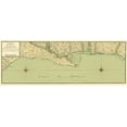 thumbnail image 2 of Unknown 32x14 White Modern Wood Framed Museum Art Print Titled - Gulf Coast Nautical Map - 1732, 2 of 4