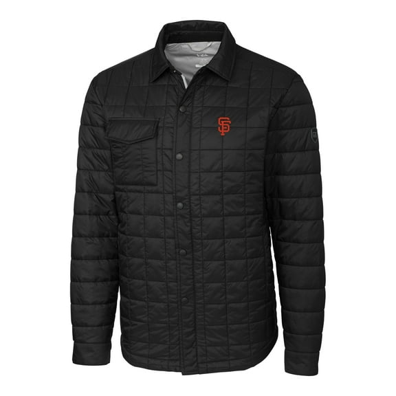 Men's Cutter & Buck Black San Francisco Giants Big & Tall Rainier Shirt Jacket