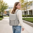 thumbnail image 6 of 12.6in Drawelry Laptop Backpack for Women, Waterproof Large Bag with 4 Compartments and 8 Zip Pockets, Multifunctional Storage Casual Rucksack with Sturdy Handle, Chic Daypack for Travel, Work, 6 of 7