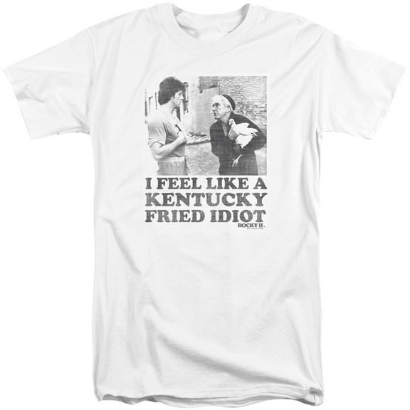 Rocky Fried Idiot Adult Tall T-Shirt White