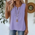 thumbnail image 2 of CFMIURAN Tank Tops for Women 2026 Crew Neck Dressy Sleeveless Tops Solid Color Lightweight Casual Cami, Light Violet Tanks & Camis, M, 2 of 5
