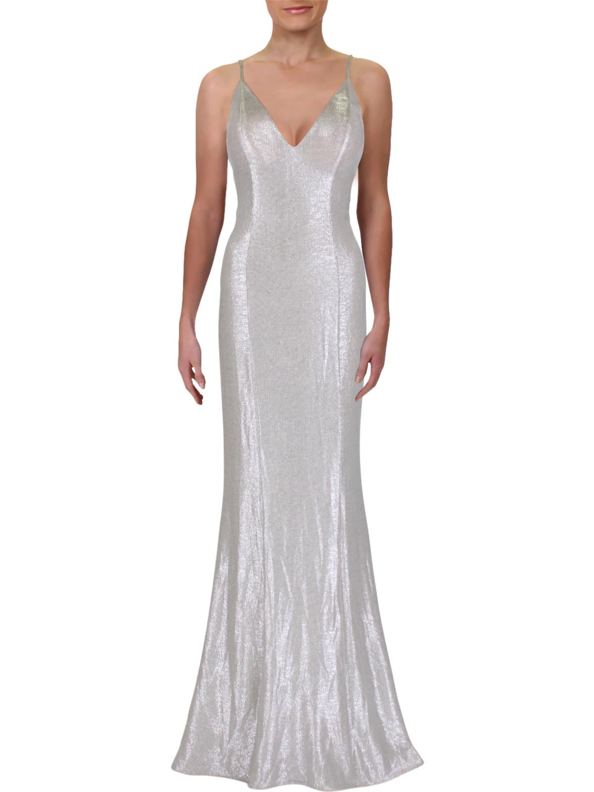 aidan by aidan mattox metallic knit mermaid dress