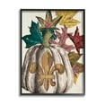 thumbnail image 2 of Stupell Industries Fleur-de-lis Crest Pumpkin Vintage Autumn Leaf Arrangement, 11 x 14,Design by Daphne Polselli, 2 of 5