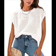thumbnail image 3 of Top de Crochet con Cuello Redondo y Corta para Mujer, Color Cremoso, Talla S, 3 of 8