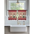 thumbnail image 3 of Christmas Sheer Curtains 45 Inch Long 2 Panels, Red Santa Claus Xmas Gnome Snowflakes Wood Grain Light Filtering Rod Pocket Semi Sheer Curtains, Sheer Voile Drapes for Living Room Bedroom, 52"x45", 3 of 5