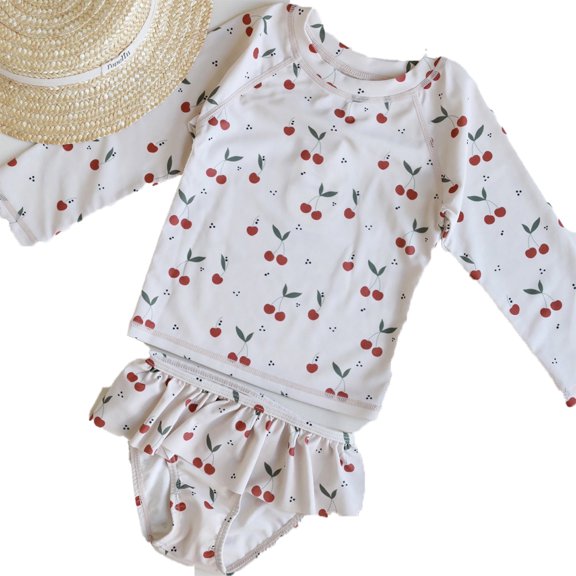AJZIOJIRO Baby Girls Split Bathing Suits Toddler UPF 50 Sun Protection Swimwear Infant Summer Floral Swimsuit 1-8T