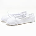 thumbnail image 4 of AnuirheiH Girls Ballet Shoes Elastic Band Dance Shoes Canvas Gymnastics Flats Split Sole Shoes Sale Clearance, 4 of 4
