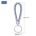 thumbnail image 2 of Uxcell Keyring Woven Lanyard Straps Braided Leather Keychain, White Blue 2 Pack, 2 of 5