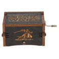 thumbnail image 2 of Caja de música antigua Wdftyju madera tallada manivela decoración regalos, 2 of 5