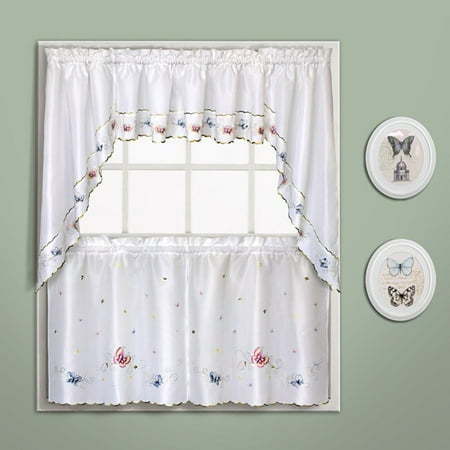 Butterfly 60 X 24 Window Curtain Cafe Kitchen Tier Pair Multi