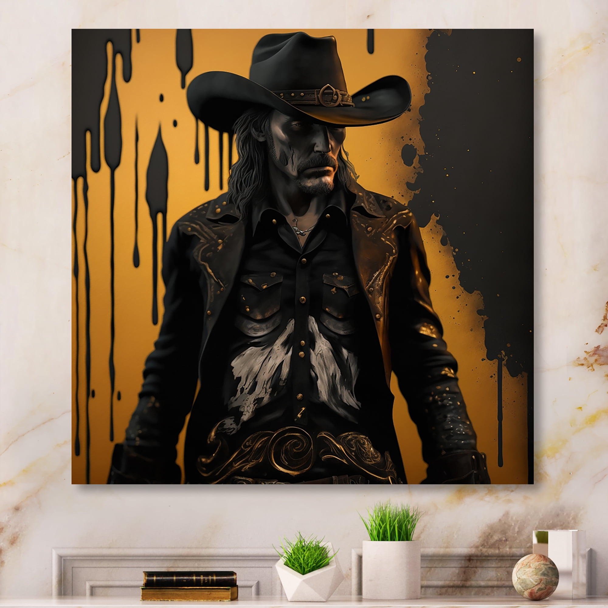 Designart Western Cowboy I Canvas Wall Art