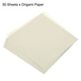 thumbnail image 3 of Papel de Origami Doble Cara Uxcell para Proyecto de Arte y Manualidades para Principiantes 50 Hojas Blanco Crema 8x8 pulgadas, 3 of 5