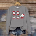 thumbnail image 2 of WEAIXIMIUNG Sweatshirts Courts pour Femmes Plus Femmes Décontracté Col Rond Noël Verre Neige Chapeau de Noël Imprimé Hoodie, 2 of 3